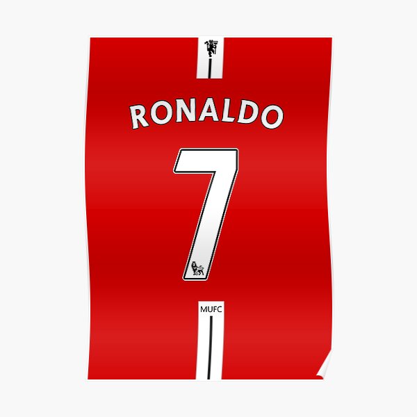 Cristiano Ronaldo 2007/2008 Manchester United Jersey Poster