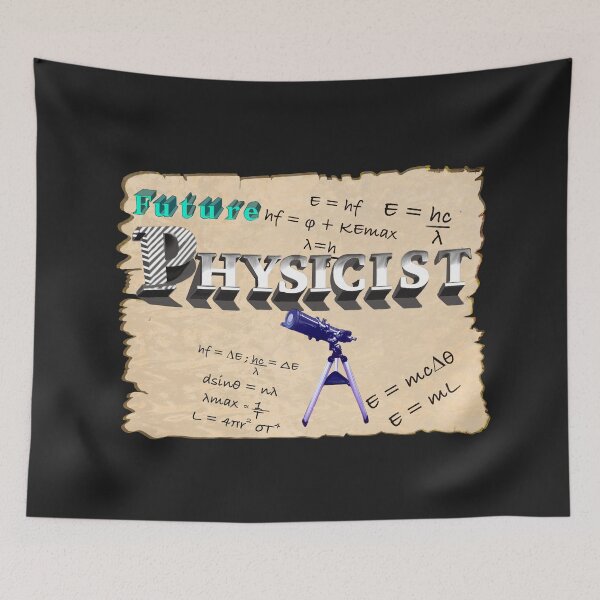 Item preview,  physics formulae and telescope with the words future physicist in 3d designed and sold by Artonmytee.
