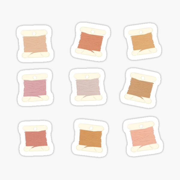 Earth tones embroidery bobbins Sticker