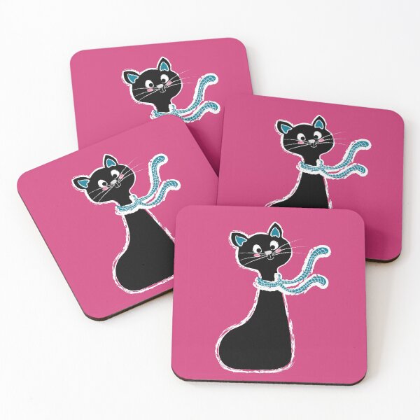 Item preview, Black Cat Long Neck Pink designed and sold by ranadigipaint.