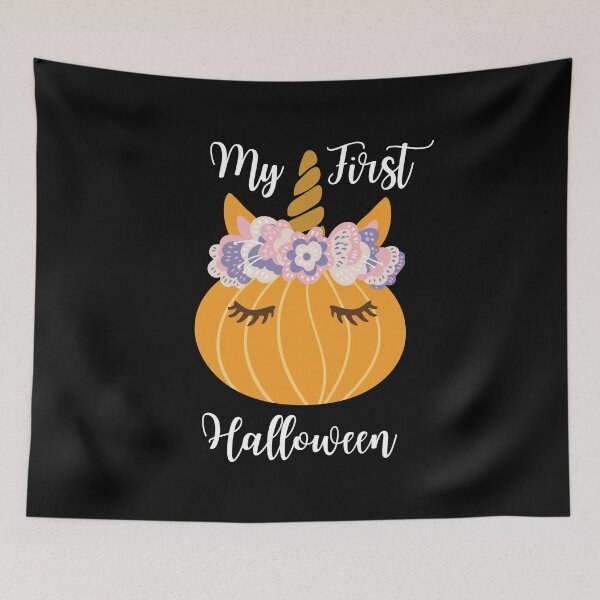 Item preview, My First Halloween Unicorn Pumpkin with Flower Crown designed and sold by CrystalCrush.