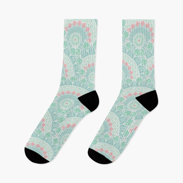 Item preview, Light Green and Red Mandala pattern designed and sold by KauzSL.