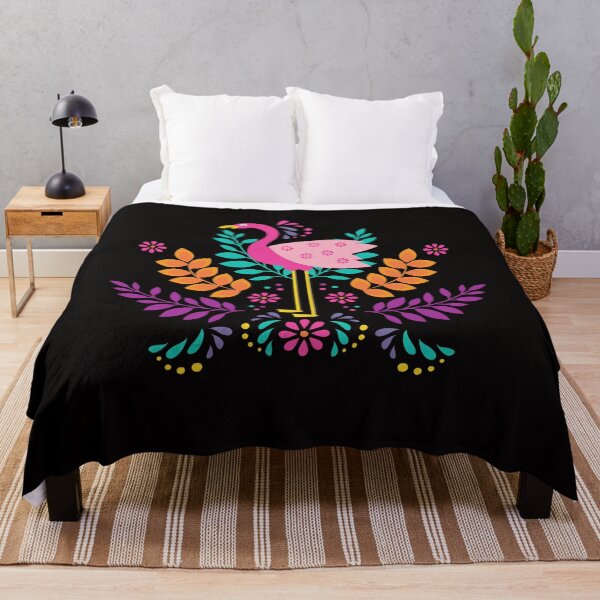 Item preview, Tropical Pink Flamingo on Black designed and sold by misskrisnov.