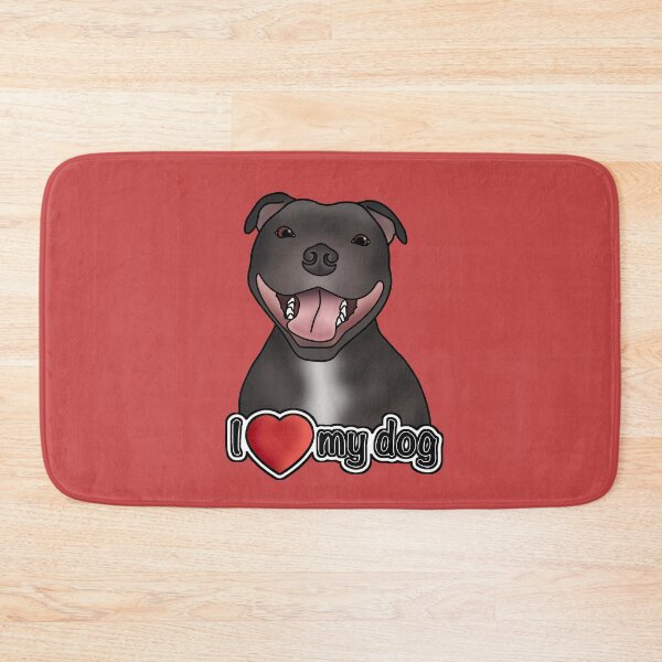 Item preview, I Love My Dog - Staffordshire Bull Terrier / Staffie / Staffy - Red designed and sold by JadeMadeThis.