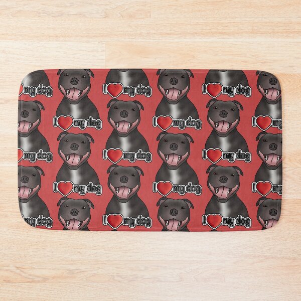 Item preview, I Love My Staffordshire Bull Terrier / Staffie / Staffy - Pattern - Red designed and sold by JadeMadeThis.