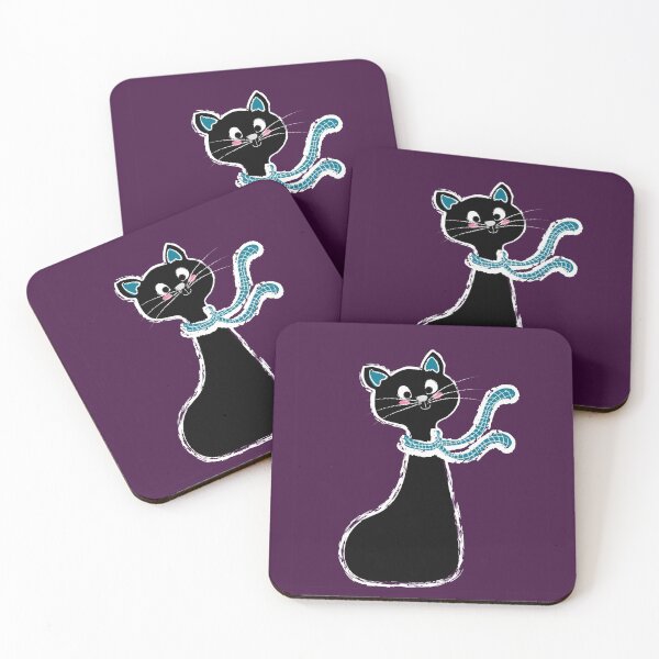 Item preview, Black Cat Long Neck Purple designed and sold by ranadigipaint.