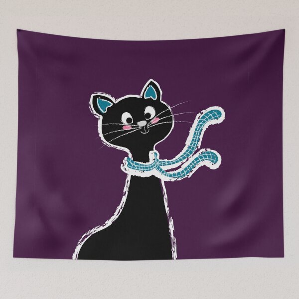 Item preview, Black Cat Long Neck Purple designed and sold by ranadigipaint.