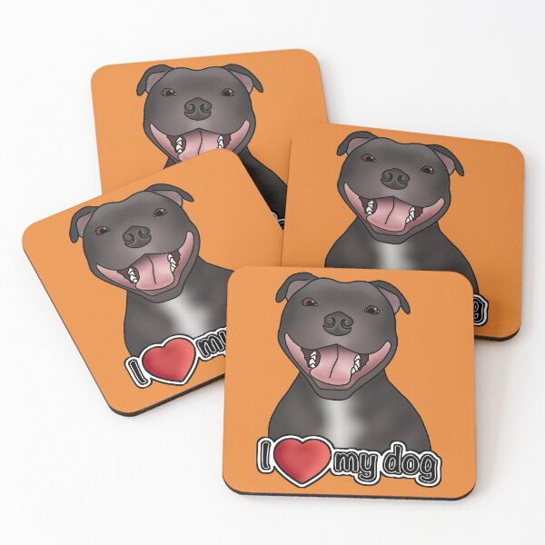 Item preview, I Love My Dog - Staffordshire Bull Terrier / Staffie / Staffy - Orange designed and sold by JadeMadeThis.