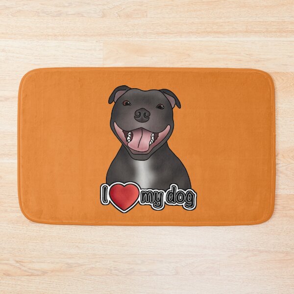 Item preview, I Love My Dog - Staffordshire Bull Terrier / Staffie / Staffy - Orange designed and sold by JadeMadeThis.