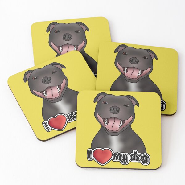 Item preview, I Love My Dog - Staffordshire Bull Terrier / Staffie / Staffy - Yellow designed and sold by JadeMadeThis.