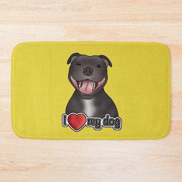 Item preview, I Love My Dog - Staffordshire Bull Terrier / Staffie / Staffy - Yellow designed and sold by JadeMadeThis.