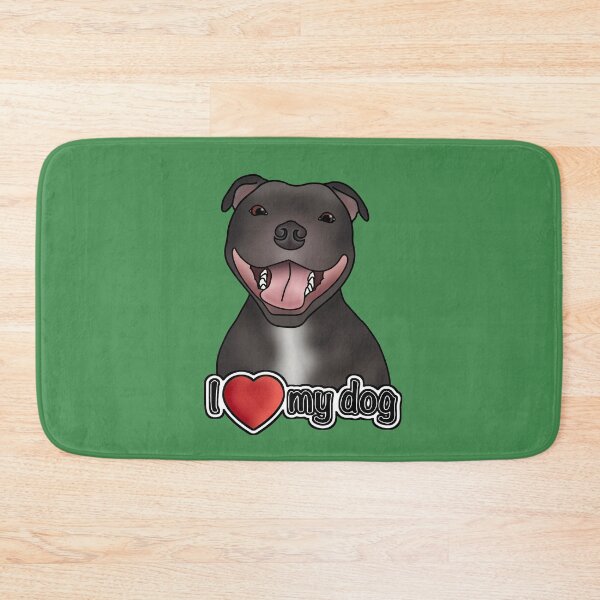 Item preview, I Love My Dog - Staffordshire Bull Terrier / Staffie / Staffy - Green designed and sold by JadeMadeThis.
