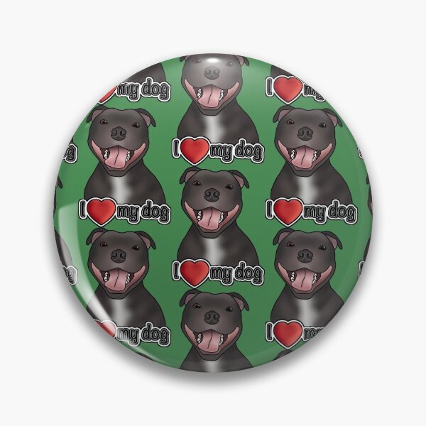 Item preview, I Love My Staffordshire Bull Terrier / Staffie / Staffy - Pattern - Green designed and sold by JadeMadeThis.