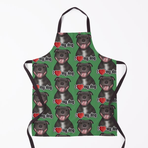 Item preview, I Love My Staffordshire Bull Terrier / Staffie / Staffy - Pattern - Green designed and sold by JadeMadeThis.