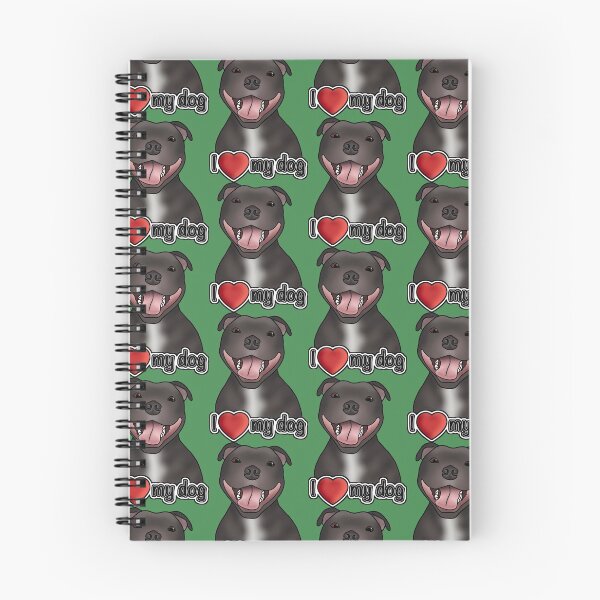 Item preview, I Love My Staffordshire Bull Terrier / Staffie / Staffy - Pattern - Green designed and sold by JadeMadeThis.