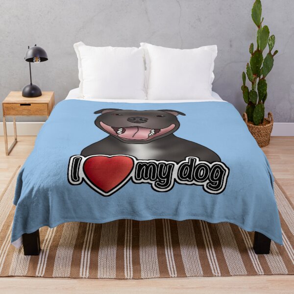 Item preview, I Love My Dog - Staffordshire Bull Terrier / Staffie / Staffy - Blue designed and sold by JadeMadeThis.