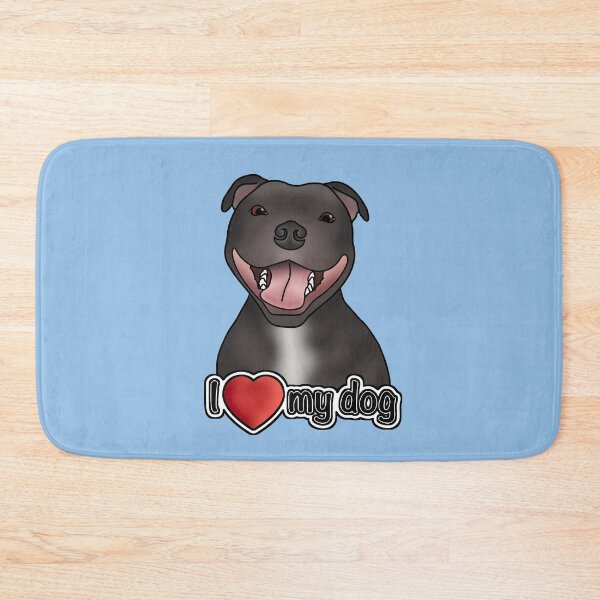 Item preview, I Love My Dog - Staffordshire Bull Terrier / Staffie / Staffy - Blue designed and sold by JadeMadeThis.
