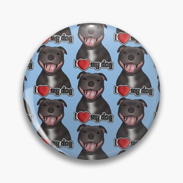 Item preview, I Love My Staffordshire Bull Terrier / Staffie / Staffy - Pattern - Blue designed and sold by JadeMadeThis.