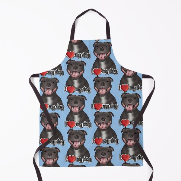 Item preview, I Love My Staffordshire Bull Terrier / Staffie / Staffy - Pattern - Blue designed and sold by JadeMadeThis.