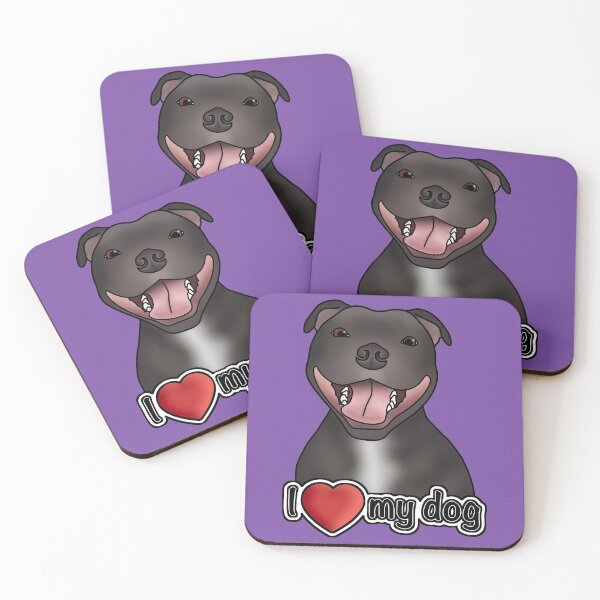 Item preview, I Love My Dog - Staffordshire Bull Terrier / Staffie / Staffy - Purple designed and sold by JadeMadeThis.