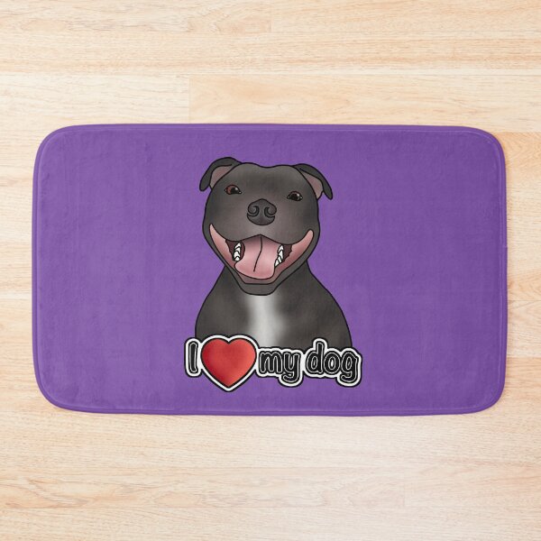 Item preview, I Love My Dog - Staffordshire Bull Terrier / Staffie / Staffy - Purple designed and sold by JadeMadeThis.