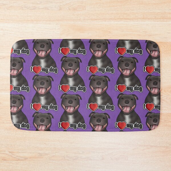Item preview, I Love My Staffordshire Bull Terrier / Staffie / Staffy - Pattern - Purple designed and sold by JadeMadeThis.