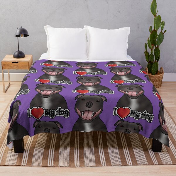 Item preview, I Love My Staffordshire Bull Terrier / Staffie / Staffy - Pattern - Purple designed and sold by JadeMadeThis.
