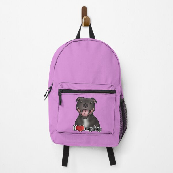 Item preview, I Love My Dog - Staffordshire Bull Terrier / Staffie / Staffy - Pink designed and sold by JadeMadeThis.
