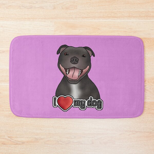 Item preview, I Love My Dog - Staffordshire Bull Terrier / Staffie / Staffy - Pink designed and sold by JadeMadeThis.