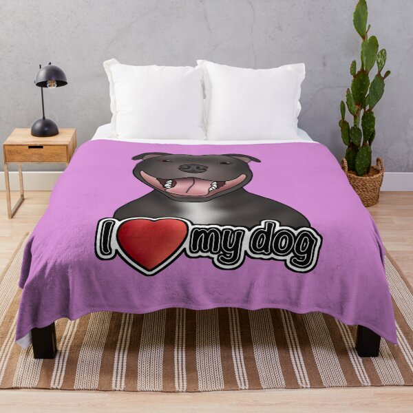 Item preview, I Love My Dog - Staffordshire Bull Terrier / Staffie / Staffy - Pink designed and sold by JadeMadeThis.