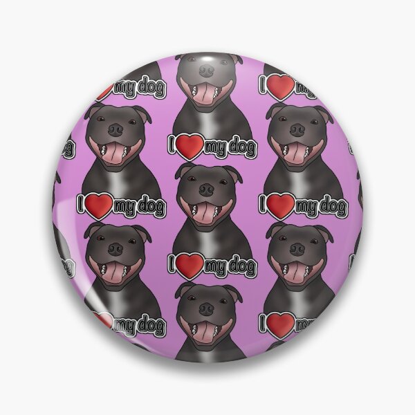 Item preview, I Love My Staffordshire Bull Terrier / Staffie / Staffy - Pattern - Pink designed and sold by JadeMadeThis.