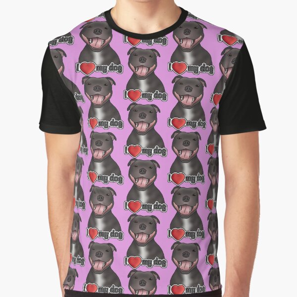 Item preview, I Love My Staffordshire Bull Terrier / Staffie / Staffy - Pattern - Pink designed and sold by JadeMadeThis.