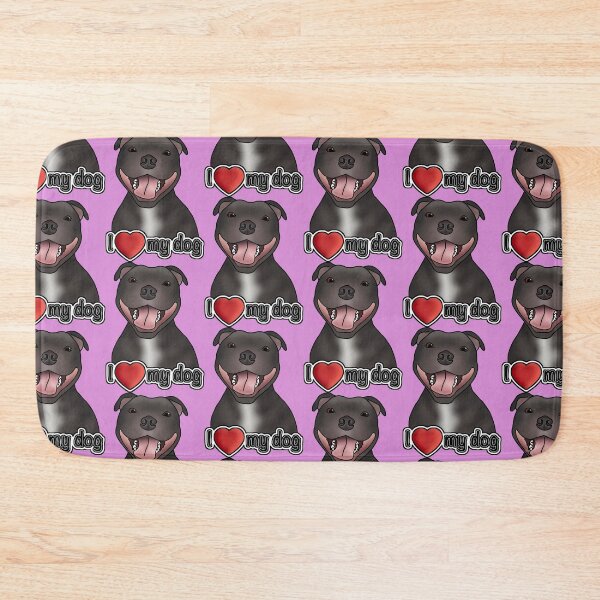 Item preview, I Love My Staffordshire Bull Terrier / Staffie / Staffy - Pattern - Pink designed and sold by JadeMadeThis.