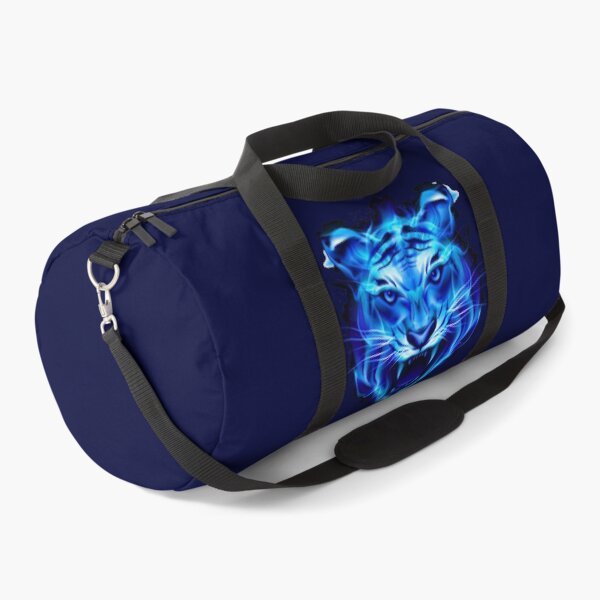 Blue fire tiger head Duffle Bag