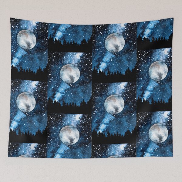 Item preview, Blue Moon in Night Time Starry Sky, Universe and Moon Cosmos designed and sold by K. Scott  Teeters.