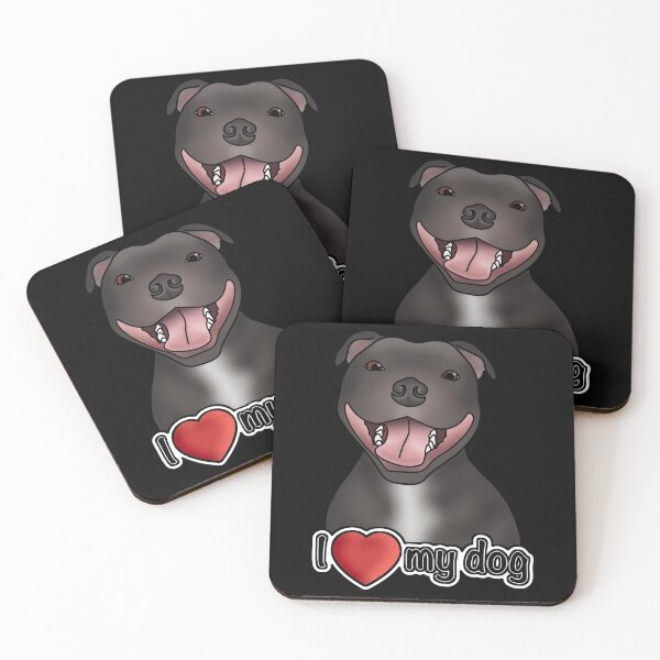 Item preview, I Love My Dog - Staffordshire Bull Terrier / Staffie / Staffy - Black designed and sold by JadeMadeThis.