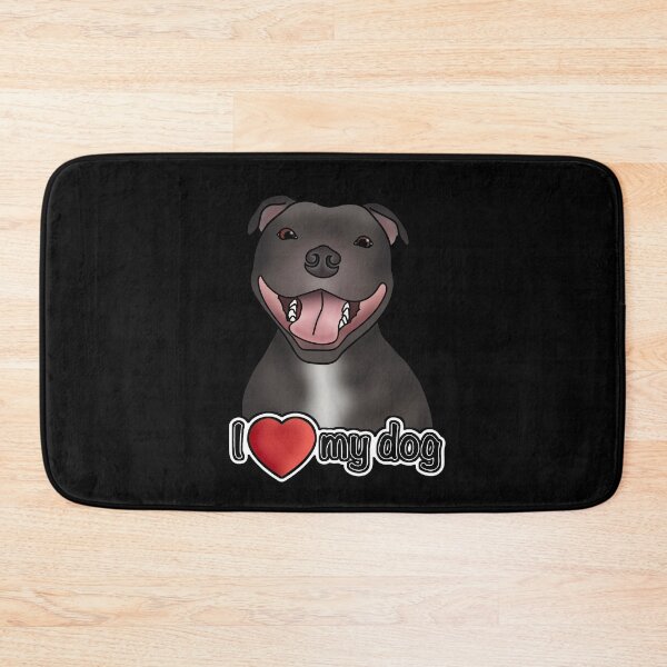 Item preview, I Love My Dog - Staffordshire Bull Terrier / Staffie / Staffy - Black designed and sold by JadeMadeThis.