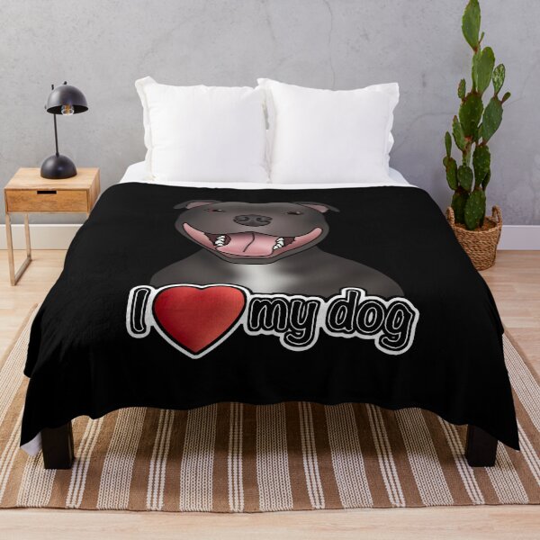 Item preview, I Love My Dog - Staffordshire Bull Terrier / Staffie / Staffy - Black designed and sold by JadeMadeThis.