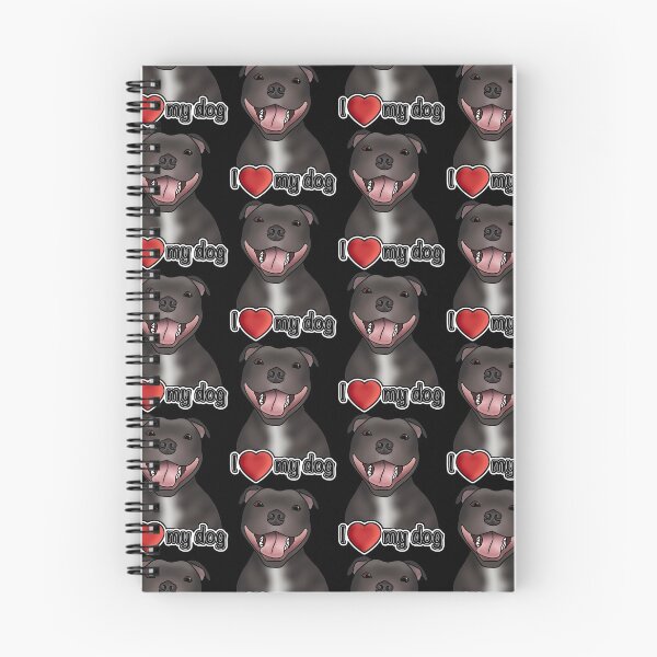 Item preview, I Love My Staffordshire Bull Terrier / Staffie / Staffy - Pattern - Black designed and sold by JadeMadeThis.