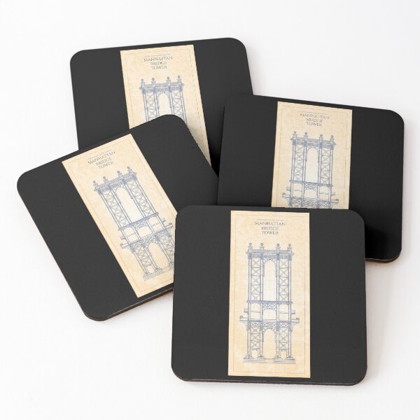Item preview, Manhattan Bridge Tower - Old Blue Grid designed and sold by BGALAXY.