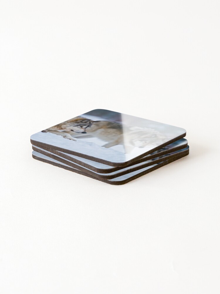 Thumbnail 4 of 5, Coasters (Set of 4), Timber Wolves designed and sold by WolvesOnly.