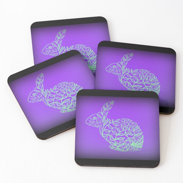 Item preview, Purple and Black bunny, maori style rabbit design designed and sold by CateJacobs.
