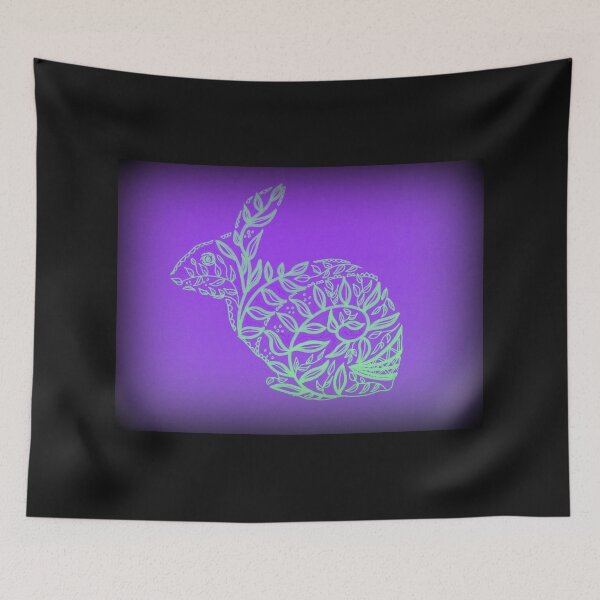 Item preview, Purple and Black bunny, maori style rabbit design designed and sold by CateJacobs.