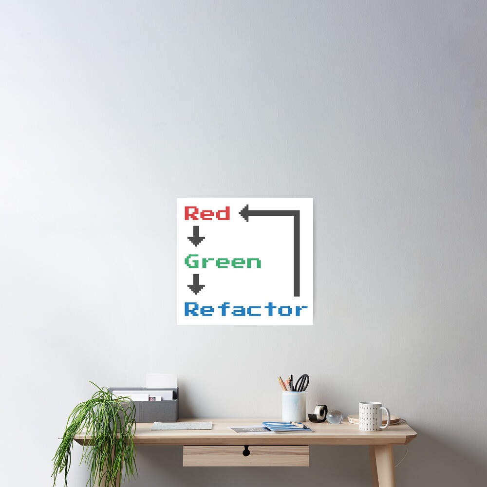 "Red, Green, Refactor - Test Driven Development Lifecycle" Poster for