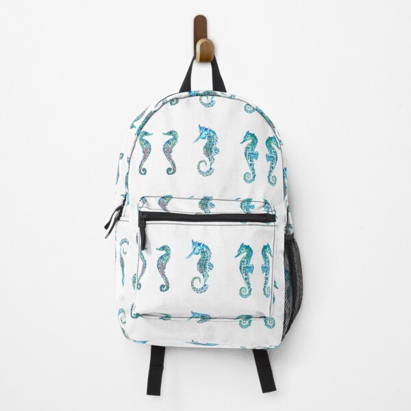 Item preview, Six Blue Seahorses in Colorful Hippocampus Style designed and sold by artshop77.