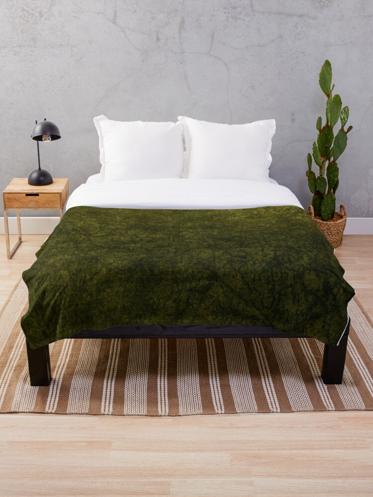 Olive Green Boudoir Velvet Texture Throw Blanket By Koovox Redbubble