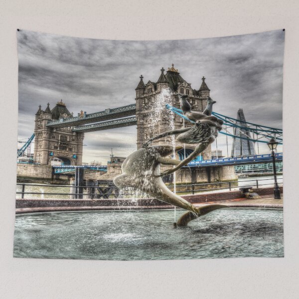 Item preview, Tower Bridge And The Girl And Dolphin Statue designed and sold by Londonimages.