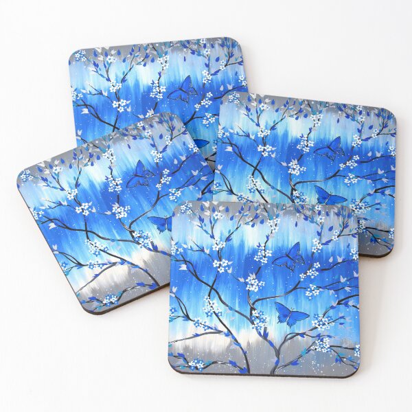 Item preview, Blue and Grey with Blue Butterflies designed and sold by cathyjacobs.