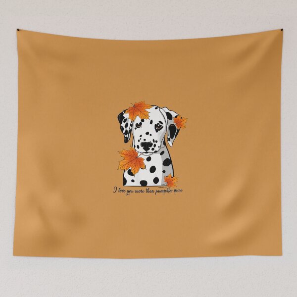 Item preview, Dalmatian I Love You More Than Pumpkin Spice  Black Spotted designed and sold by Atelier Cupcake.