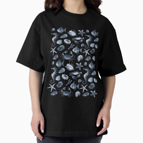 Item preview, Sea Creatures Dark Blue Watercolor designed and sold by madtoyman.